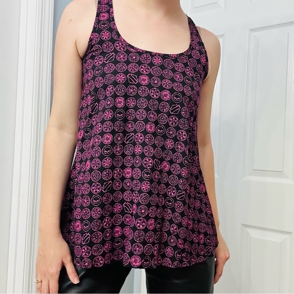 Harley Davidson Tank Top Tori Richard Motorcycle Biker Fuchsia Pink Extra Small